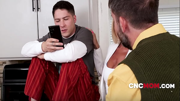 Busty milf and stepdad debate stepson's motivation gap while he fucks stepmom