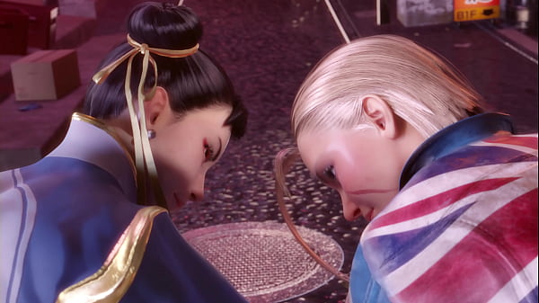 Chun Li and Cammy_compete_to see who givesthe best fuck with their huge asses
