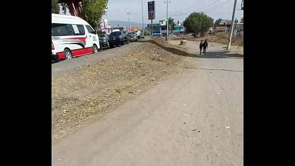 Chica en falda subiendo puente