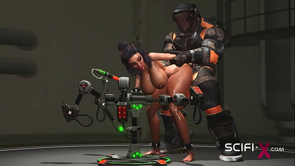 Cyberpunk dreams. Super hot hand cuffed slutty girl getsfucked rough by sci-fi soldier