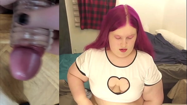 Fat Shemale Jerks Off with Toys Closeup 