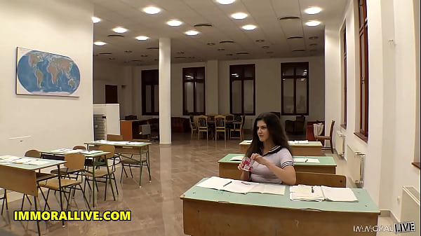 Big Ass Slut In School Skirt Francesca Dicaprio Uses Blowjob Rocks On Her Tutor thumbnail