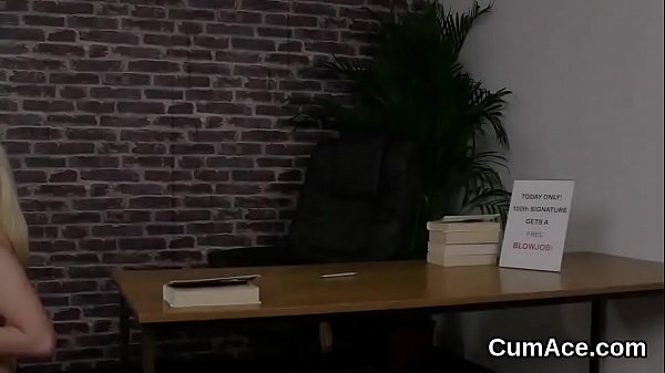 Peculiar bombshell gets cumshot on her_face gulping_all the jizm