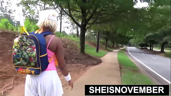 Play MP4 - American Black Geek Walking After Blowjob In Outside&comma; Sheisnovember Lost a Bet Then Sucked A Dick With Her Giant Titties and Nipples Exposed&comma; Then Walked Flashing Her Panties With Upskirt Exposure And Cute Ebony Thighs by Msnovember