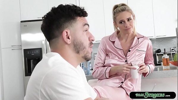 Busty stepaunt is drinking coffee while her stepnephew is eating will help him to go college but first he must suck her starts sucking her tits and licks her return stepaunt lets him fuck her wet pussy deep and hard